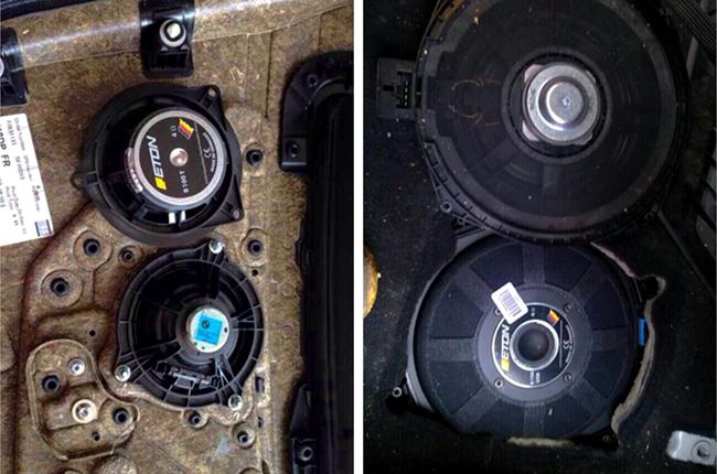 向着更好迈步 义乌车改坊宝马525改装ETON和ARC音响